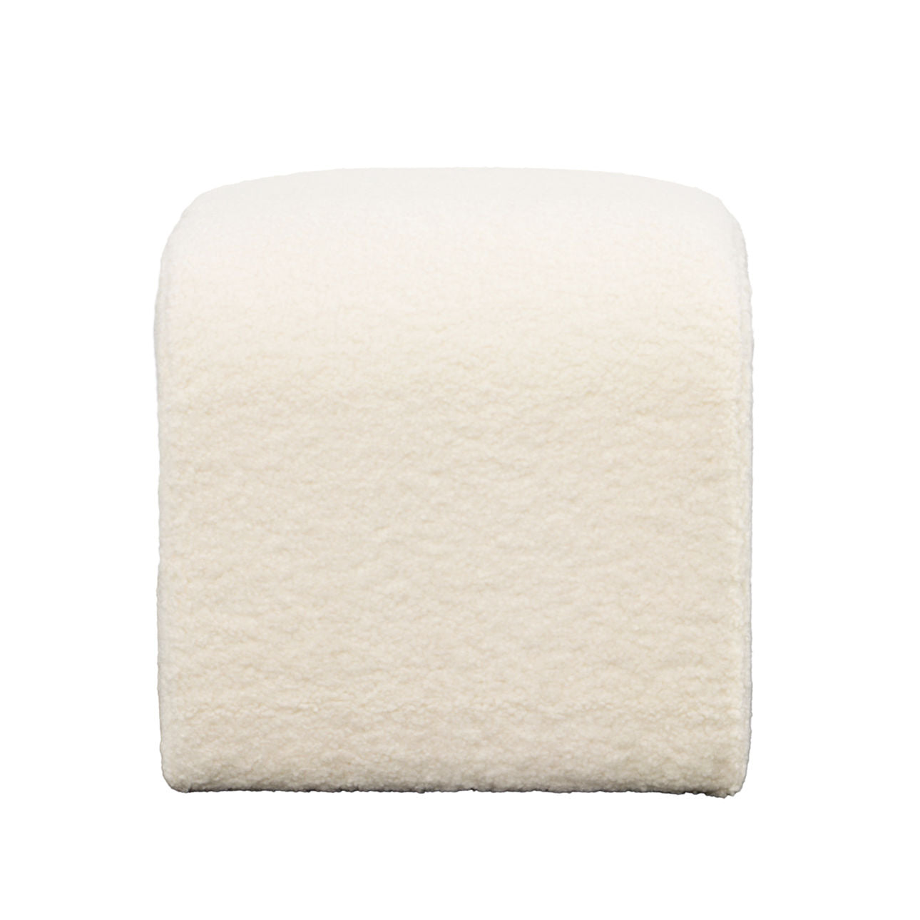 Ivory Faux Sheepskin and Select Hardwood Bench 26 in Wide