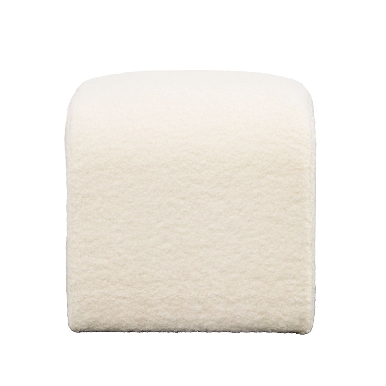 Ivory Faux Sheepskin and Select Hardwood Bench 26 in Wide