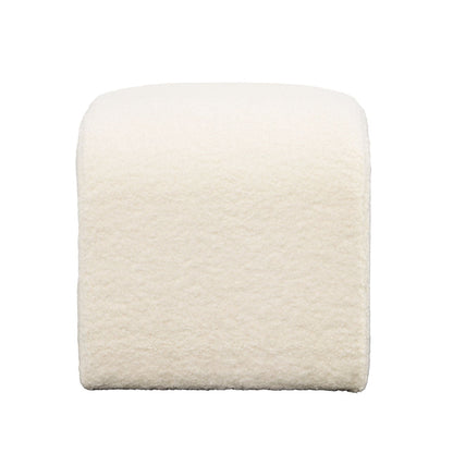 Ivory Faux Sheepskin and Select Hardwood Bench 26 in Wide