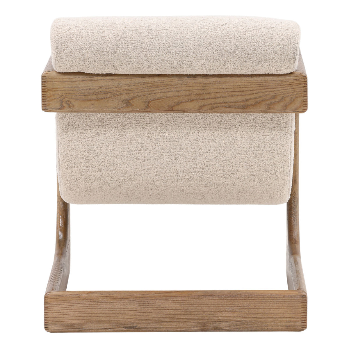 Modern Boucle Fabric and Ash Wood Home Accent