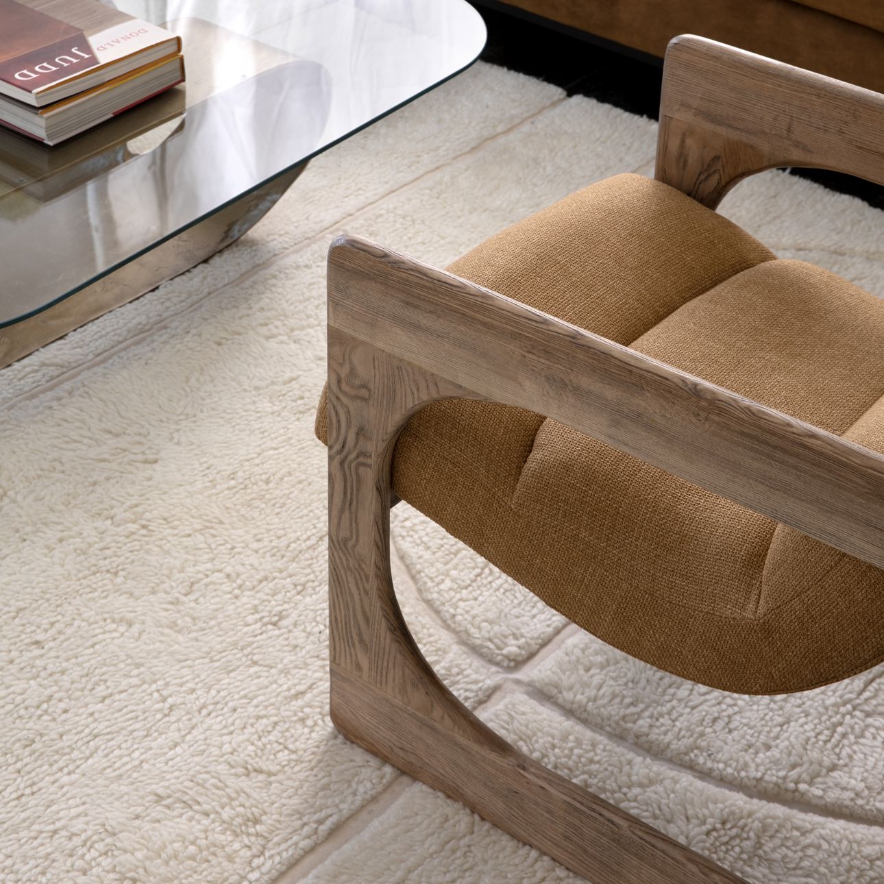 Mustard and Natural Polyester Blend Upholstery and Ash Wood Chair 24.5 in Wide