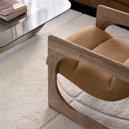 Mustard and Natural Polyester Blend Upholstery and Ash Wood Chair 24.5 in Wide