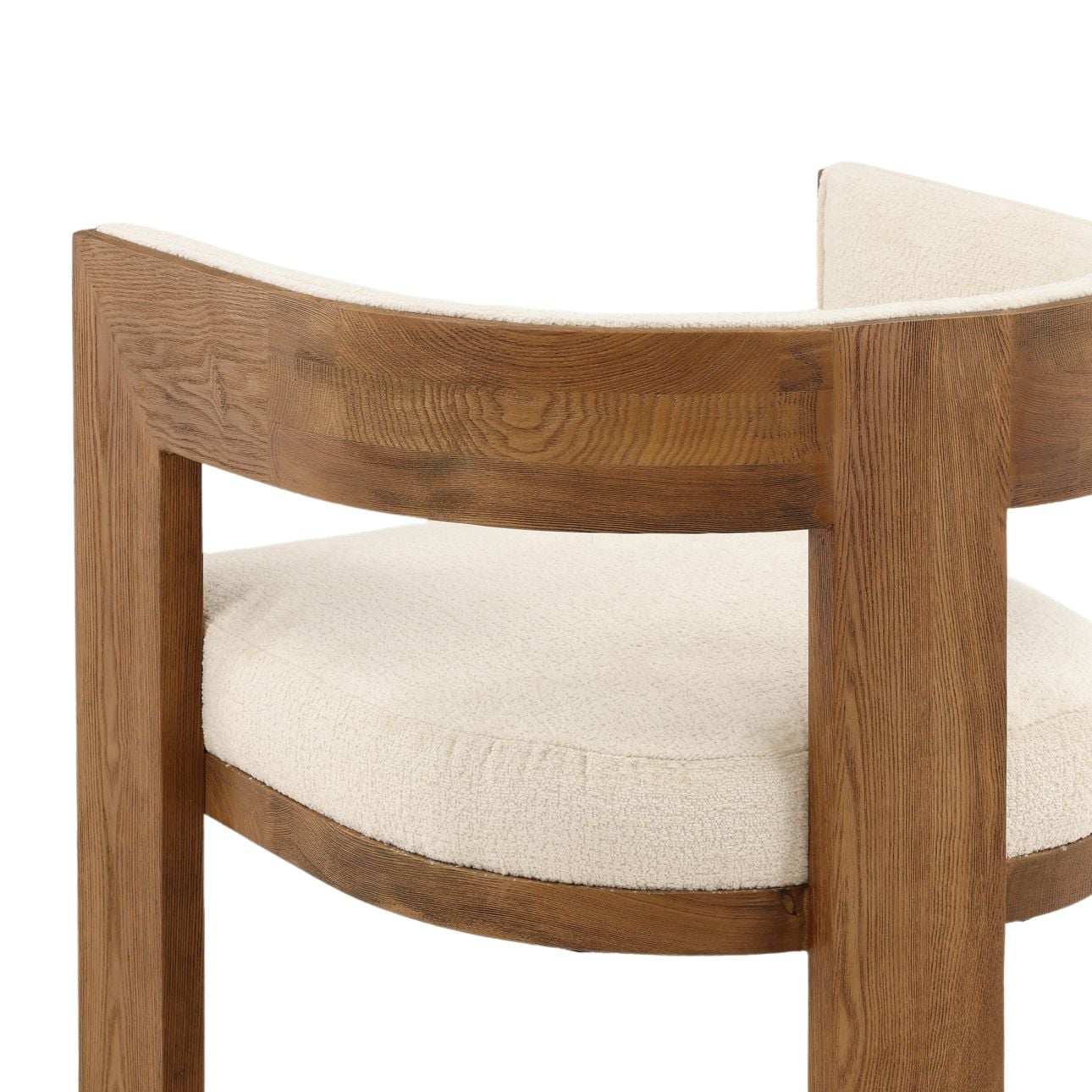 Cream and Natural Chenille Fabric and Ash Wood Chair 23 in Wide