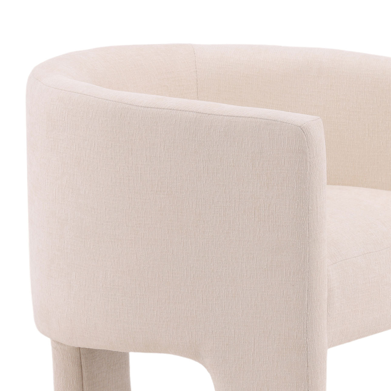 Grenoble Cream Polyester Fabric and Solid Pine Wood Chair 24 in Wide