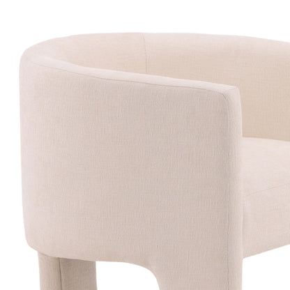 Grenoble Cream Polyester Fabric and Solid Pine Wood Chair 24 in Wide