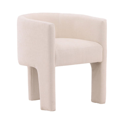 Grenoble Cream Polyester Fabric and Solid Pine Wood Chair 24 in Wide