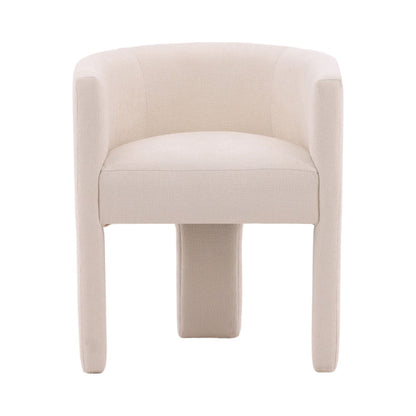 Grenoble Cream Polyester Fabric and Solid Pine Wood Chair 24 in Wide