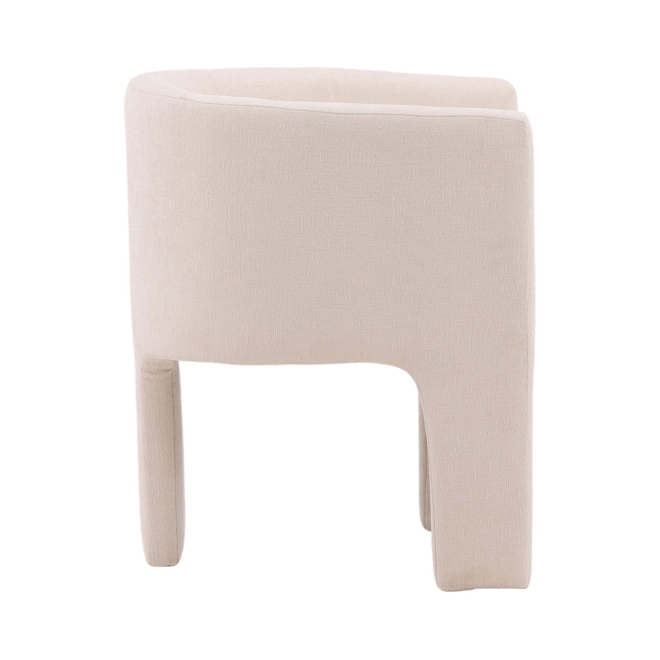 Grenoble Cream Polyester Fabric and Solid Pine Wood Chair 24 in Wide