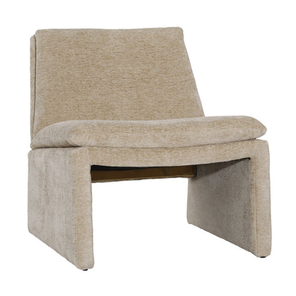 Sand Polyester Blend Upholstery and Solid Pine Wood Chair 26 in Wide