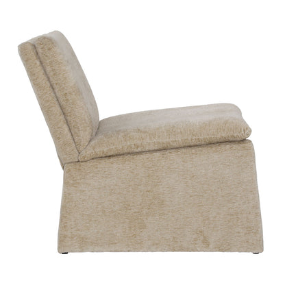 Sand Polyester Blend Upholstery and Solid Pine Wood Chair 26 in Wide