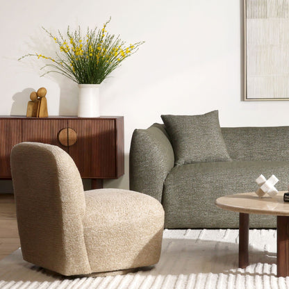 Walden Sand Polyester Upholstery, Select Hardwood Frame and Metal Base Chair 26.5 in Wide