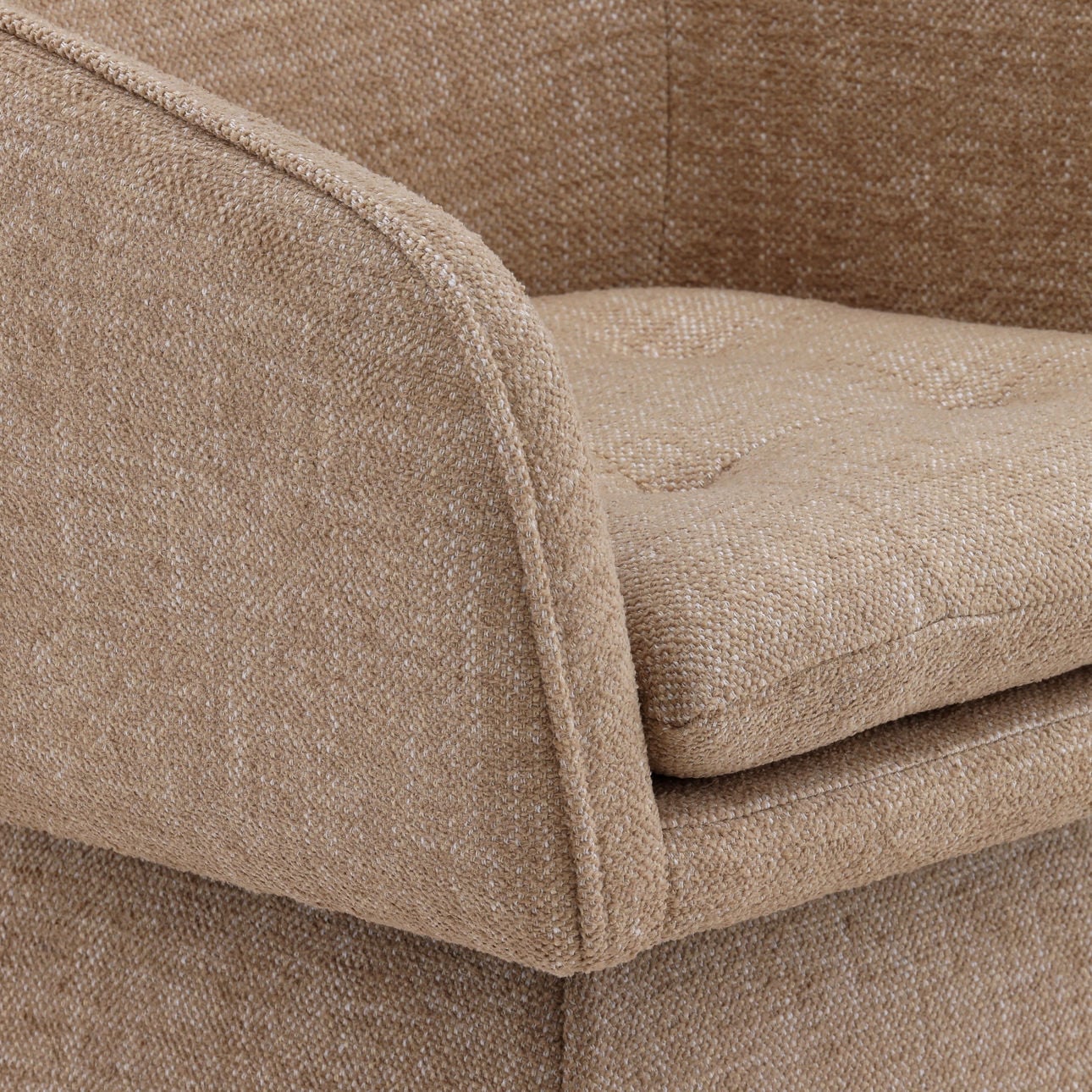 Lola Camel Basketweave Fabric Chair 25.5 in Wide