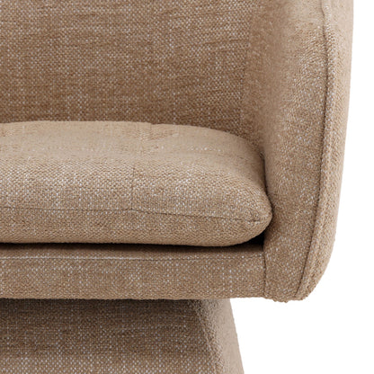 Lola Camel Basketweave Fabric Chair 25.5 in Wide