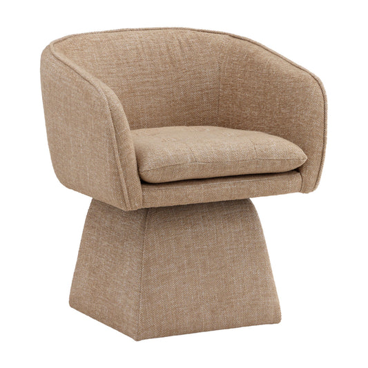 Lola Camel Basketweave Fabric Chair 25.5 in Wide
