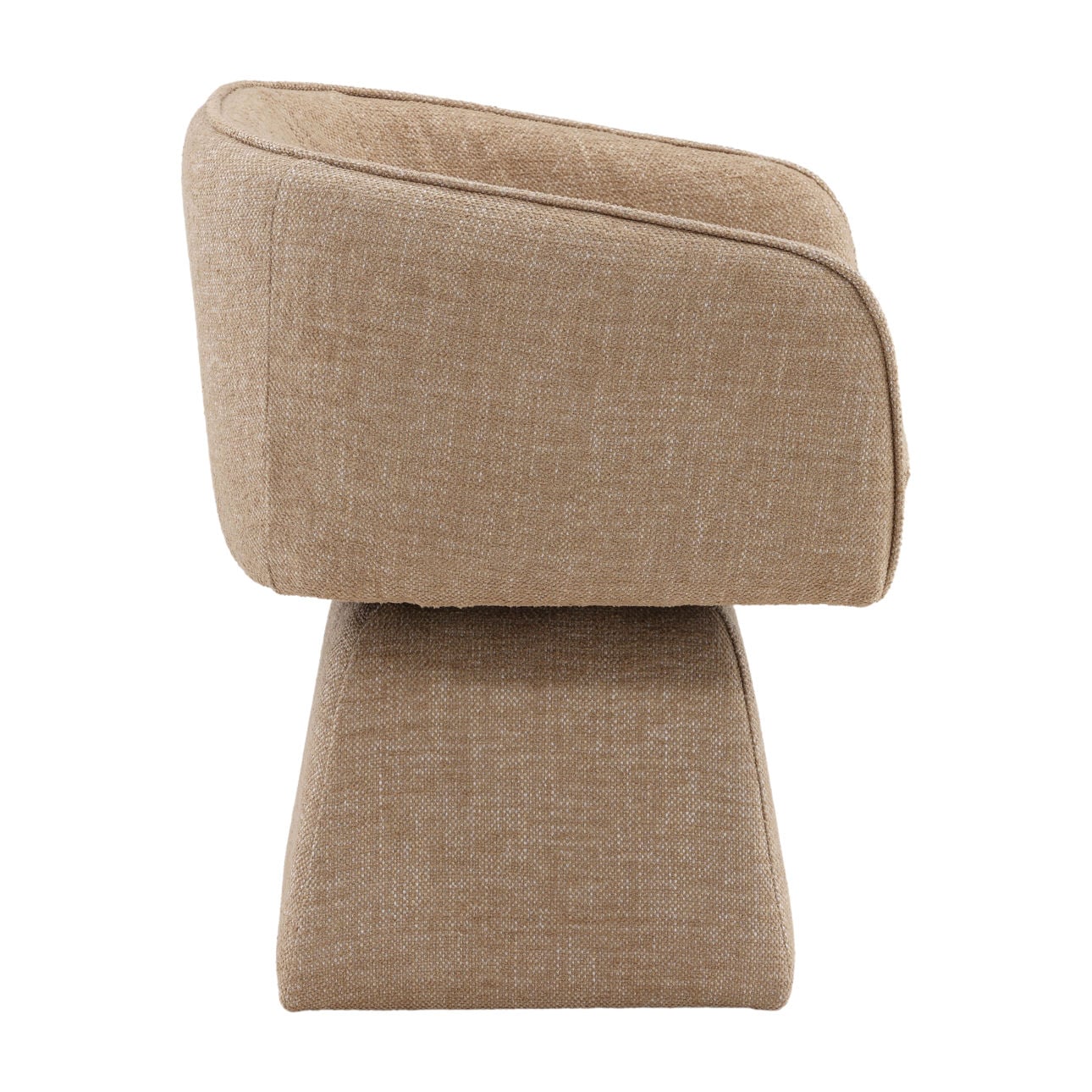 Lola Camel Basketweave Fabric Chair 25.5 in Wide