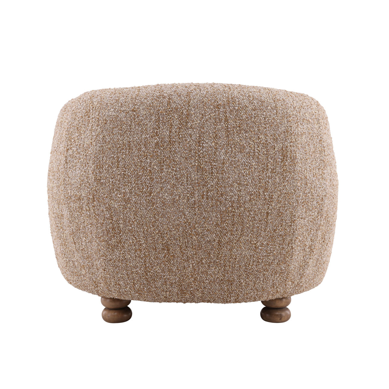 Paris Latte and Natural Multi-Tone Boucle Fabric and Rubber Wood Chair 38.5 in Wide