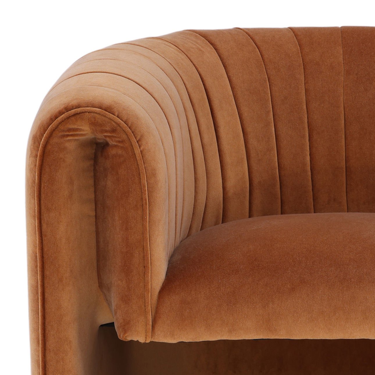 Opal Ginger Velvet Fabric Chair 38 in Wide