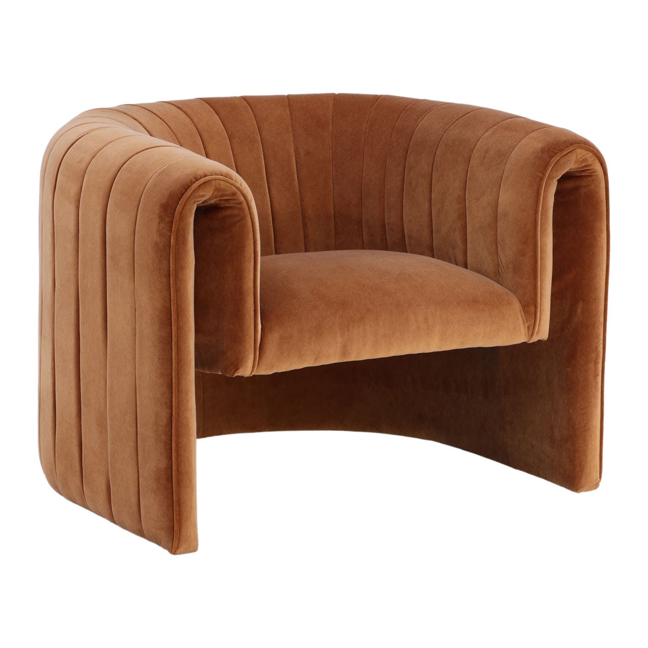 Opal Ginger Velvet Fabric Chair 38 in Wide