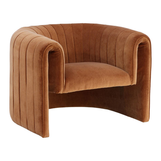 Opal Ginger Velvet Fabric Chair 38 in Wide