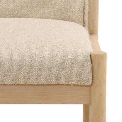 Yukon Sand and Light Natural Boucle Fabric and Ash Wood Chair 21 in Wide