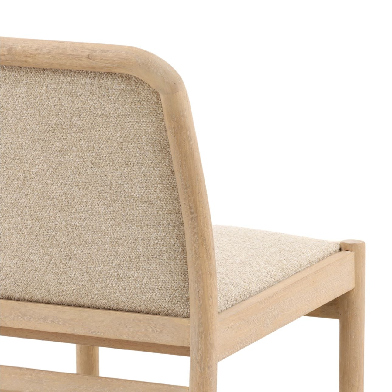 Yukon Sand and Light Natural Boucle Fabric and Ash Wood Chair 21 in Wide