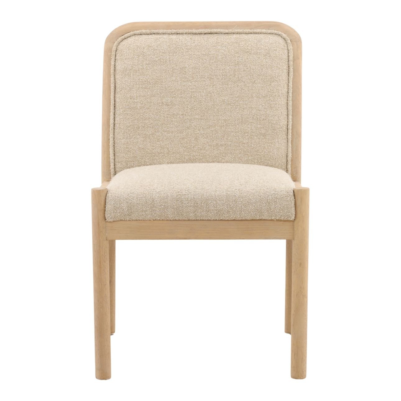 Yukon Sand and Light Natural Boucle Fabric and Ash Wood Chair 21 in Wide