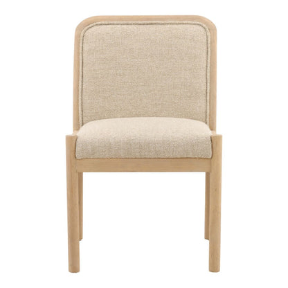 Yukon Sand and Light Natural Boucle Fabric and Ash Wood Chair 21 in Wide