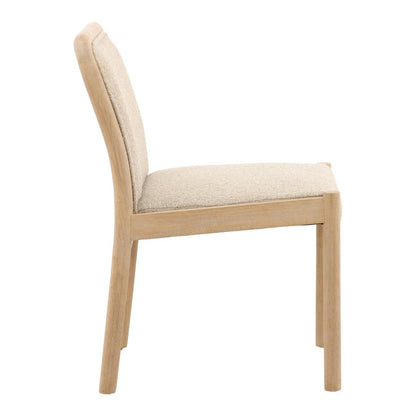 Yukon Sand and Light Natural Boucle Fabric and Ash Wood Chair 21 in Wide