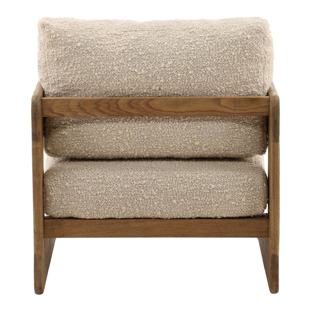 Artisan Boucle Fabric and Solid Ash Wood Home Accent