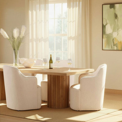Avalon Cream Polyester Fabric Chair 25 in Wide