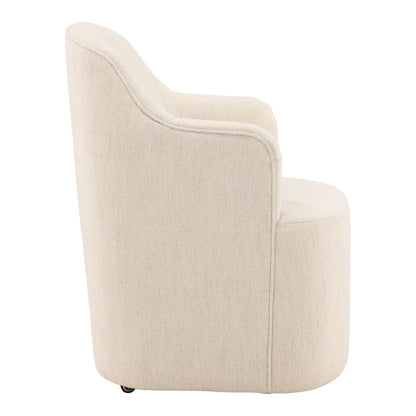 Avalon Cream Polyester Fabric Chair 25 in Wide