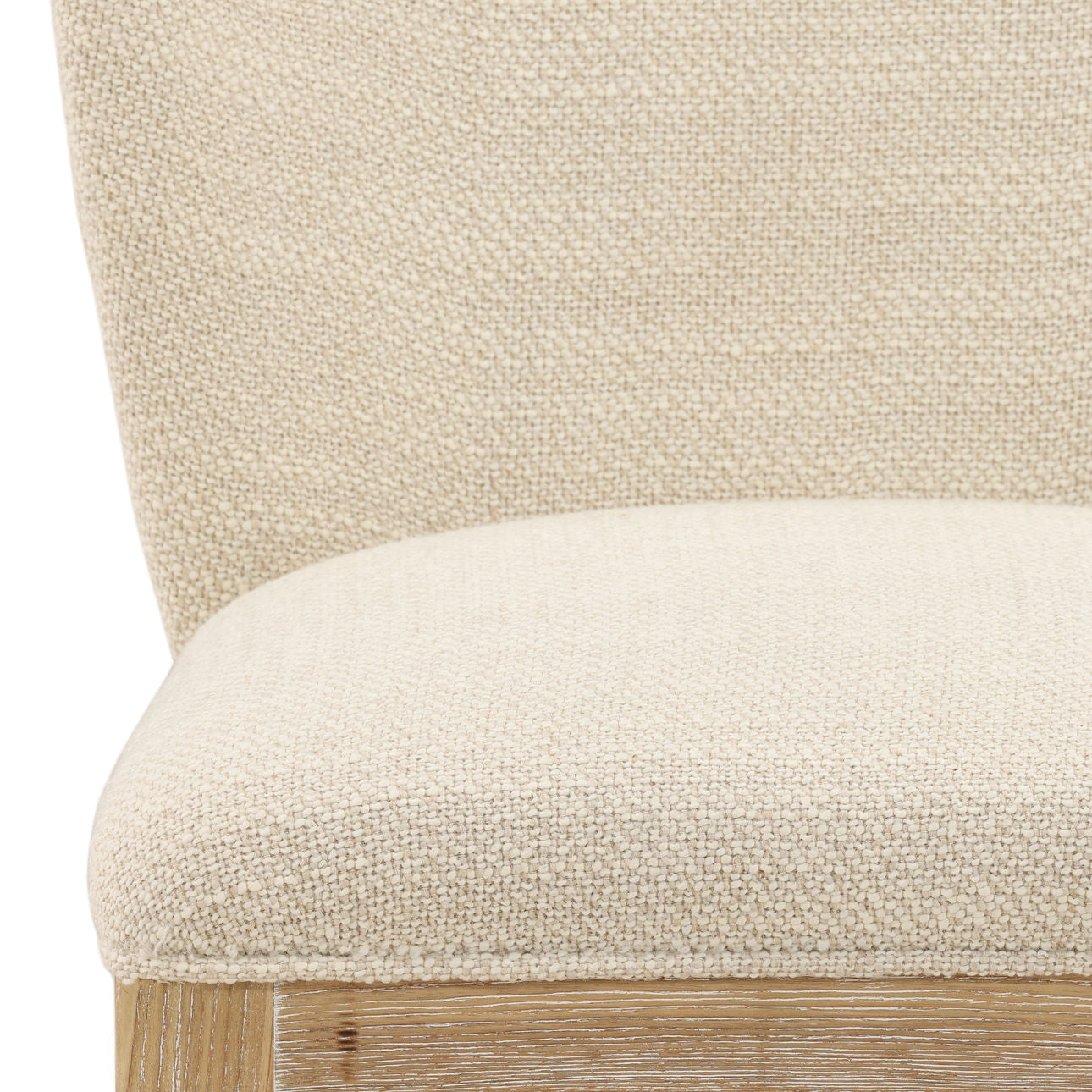 Cienega Oatmeal and Light Natural Polyester Blend Fabric and Solid Ash Wood Chair 19 in Wide