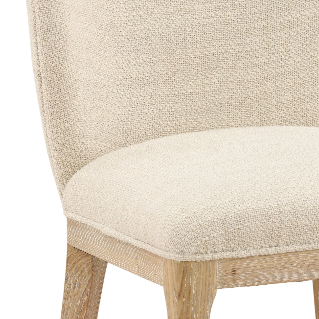 Cienega Oatmeal and Light Natural Polyester Blend Fabric and Solid Ash Wood Chair 19 in Wide