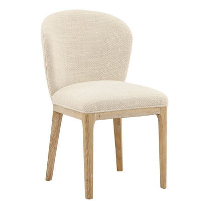 Cienega Oatmeal and Light Natural Polyester Blend Fabric and Solid Ash Wood Chair 19 in Wide