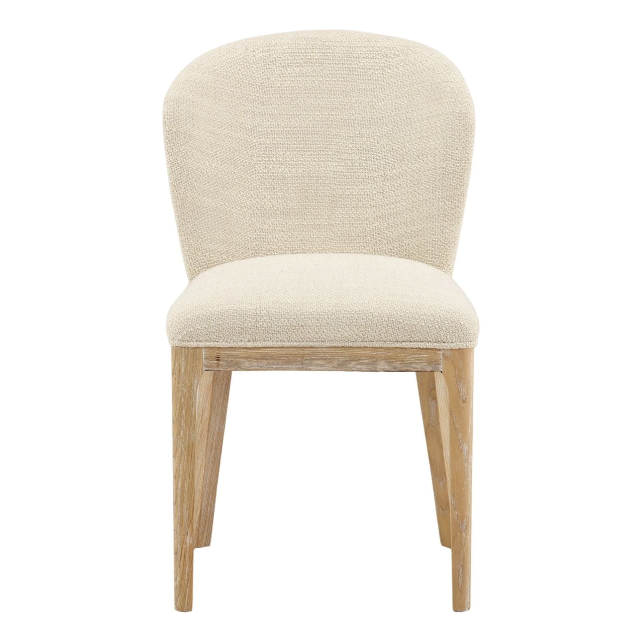 Cienega Oatmeal and Light Natural Polyester Blend Fabric and Solid Ash Wood Chair 19 in Wide