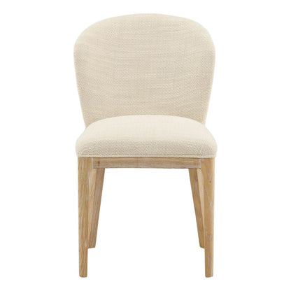 Cienega Oatmeal and Light Natural Polyester Blend Fabric and Solid Ash Wood Chair 19 in Wide