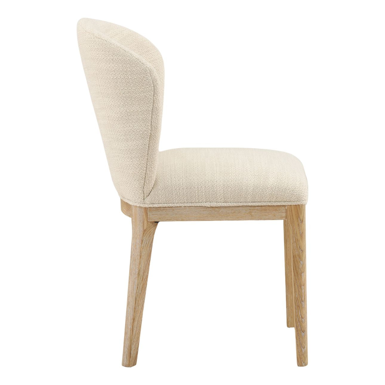Cienega Oatmeal and Light Natural Polyester Blend Fabric and Solid Ash Wood Chair 19 in Wide