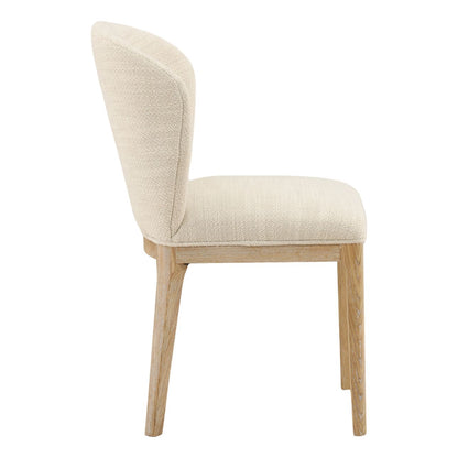 Cienega Oatmeal and Light Natural Polyester Blend Fabric and Solid Ash Wood Chair 19 in Wide