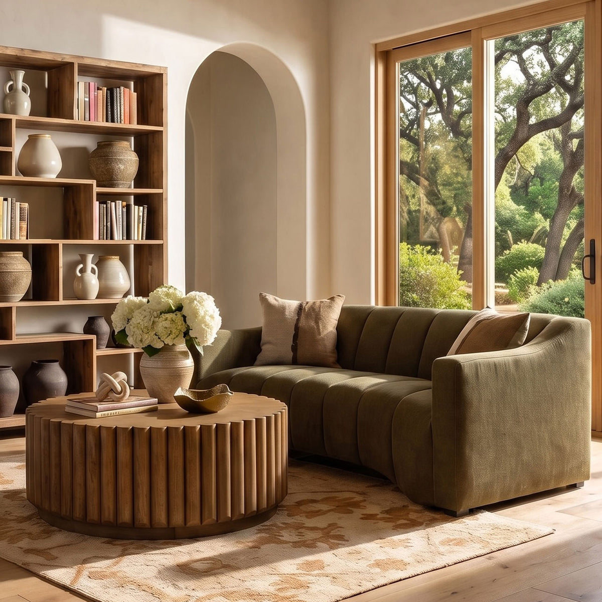 Elevated Velvet Fabric Sofa