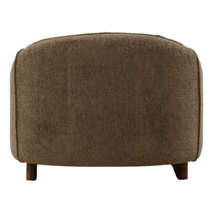 Colorado Green Chunky Woven Chenille Fabric and Rubber Wood Chair 36 in Wide