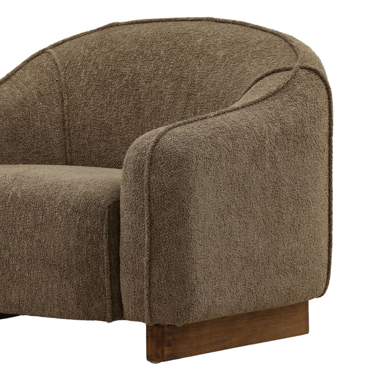 Colorado Green Chunky Woven Chenille Fabric and Rubber Wood Chair 36 in Wide