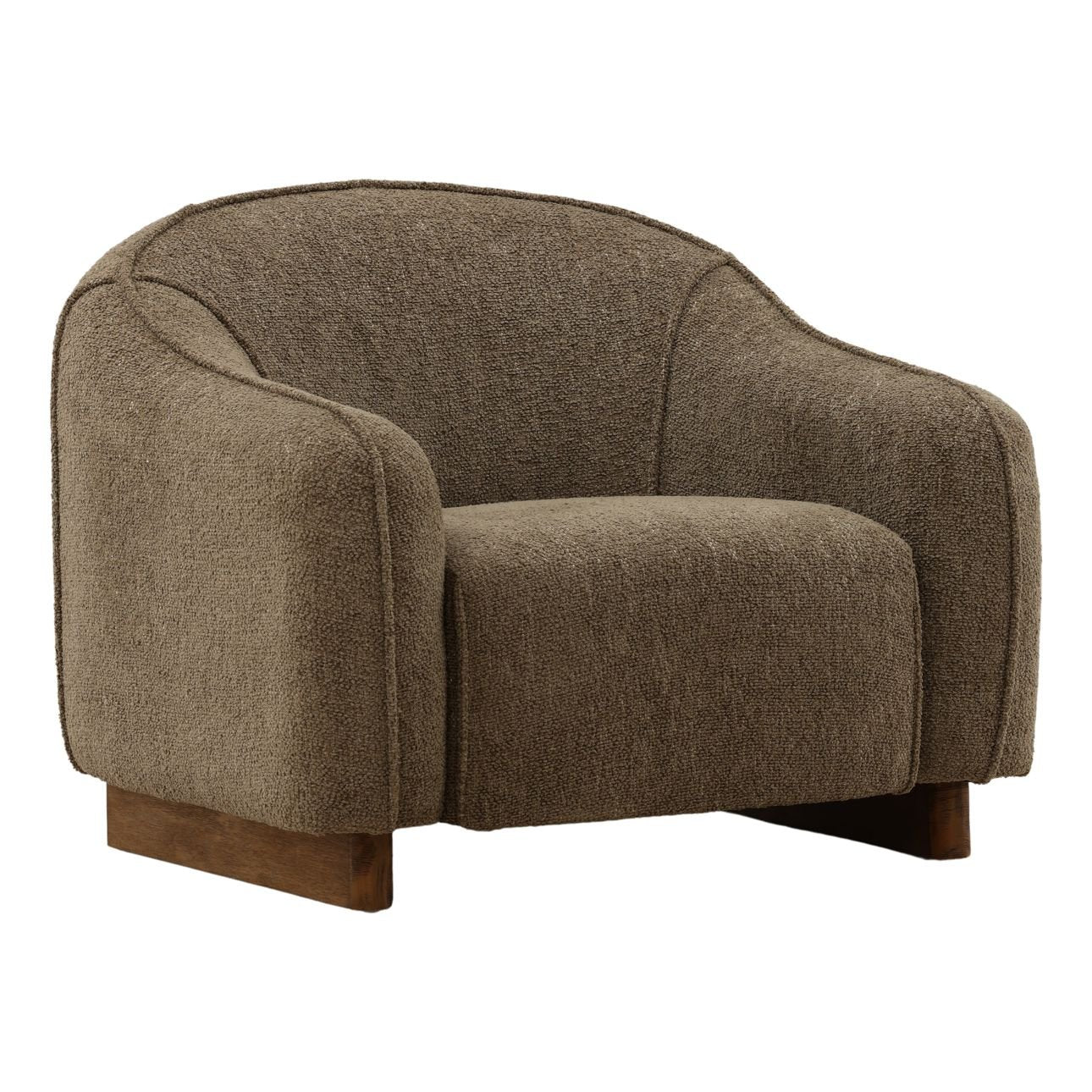 Colorado Green Chunky Woven Chenille Fabric and Rubber Wood Chair 36 in Wide