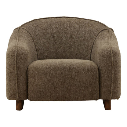 Colorado Green Chunky Woven Chenille Fabric and Rubber Wood Chair 36 in Wide