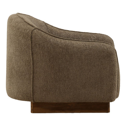 Colorado Green Chunky Woven Chenille Fabric and Rubber Wood Chair 36 in Wide