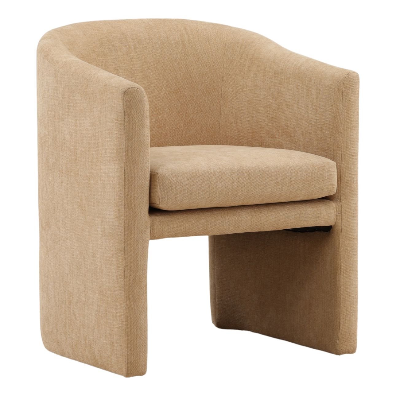 Camel Velvet Fabric Chair 25 in Wide