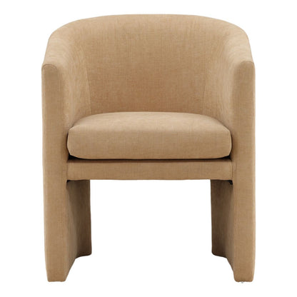 Camel Velvet Fabric Chair 25 in Wide