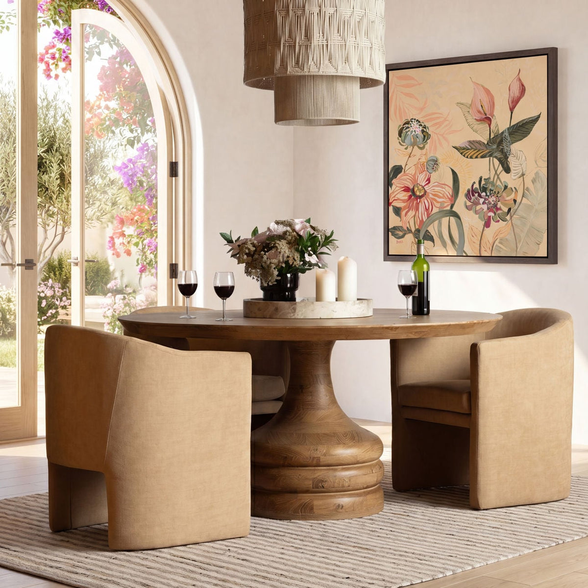 Refined Velvet Fabric Dining Chair