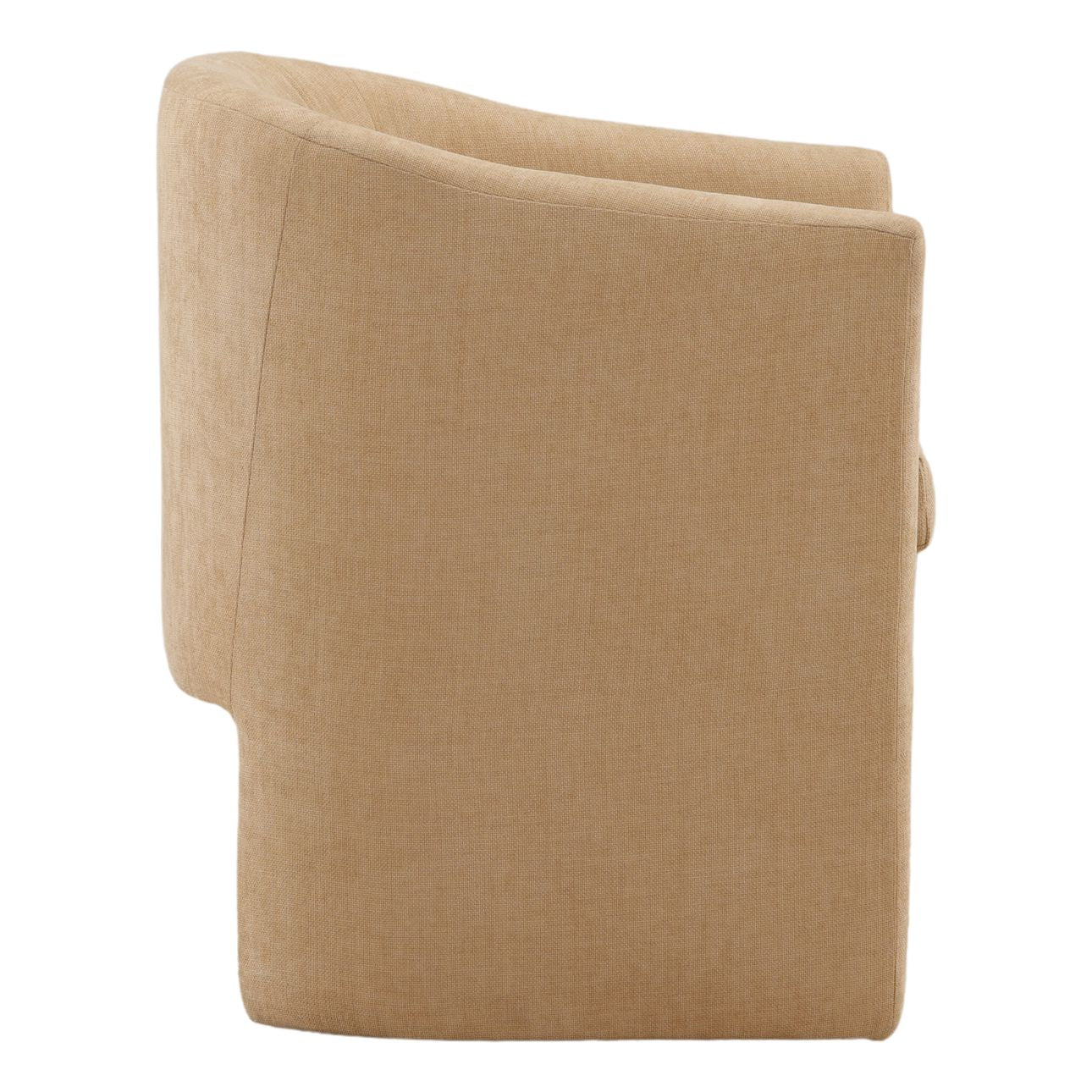 Camel Velvet Fabric Chair 25 in Wide