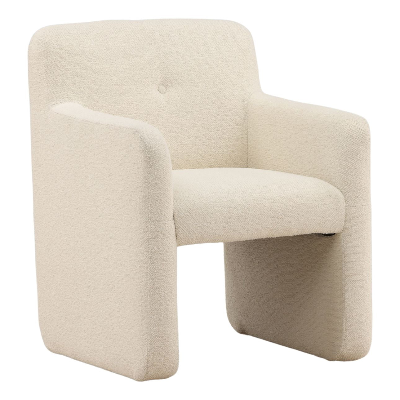 Cream Basketweave Fabric Chair 25.5 in Wide