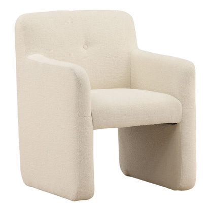 Cream Basketweave Fabric Chair 25.5 in Wide